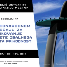 Plakat: 1. mednarodni natečaj za oblikovanje makete obalnega mesta prihodnosti